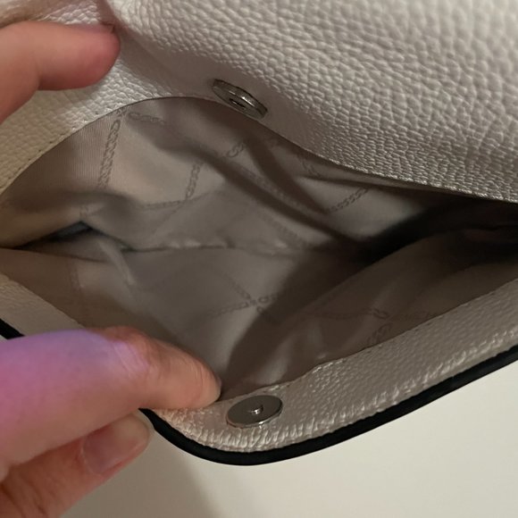 MICHAEL KORS Black & White (B&W) Leather Crossbody Handbag with Silver Hardware - Picture 8 of 11